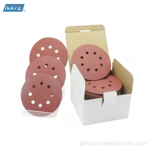 Metal Polishing Aluminium Oxide Sanding Disc Wholesale Abrasive Tool 8Holes Sandpaper Disc Sanding Discs Supplier